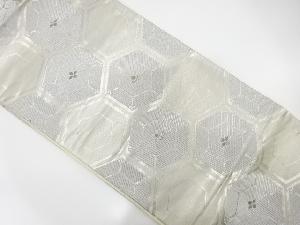 アンティーク　亀甲繋ぎに花模様織り出し袋帯（着用可）